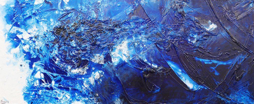 Blue Rhymes 240cm x 100cm Blue Abstract Painting-abstract-[Franko ]-[Gallery]-[popular]-[Australia]-Franklin Art Studio