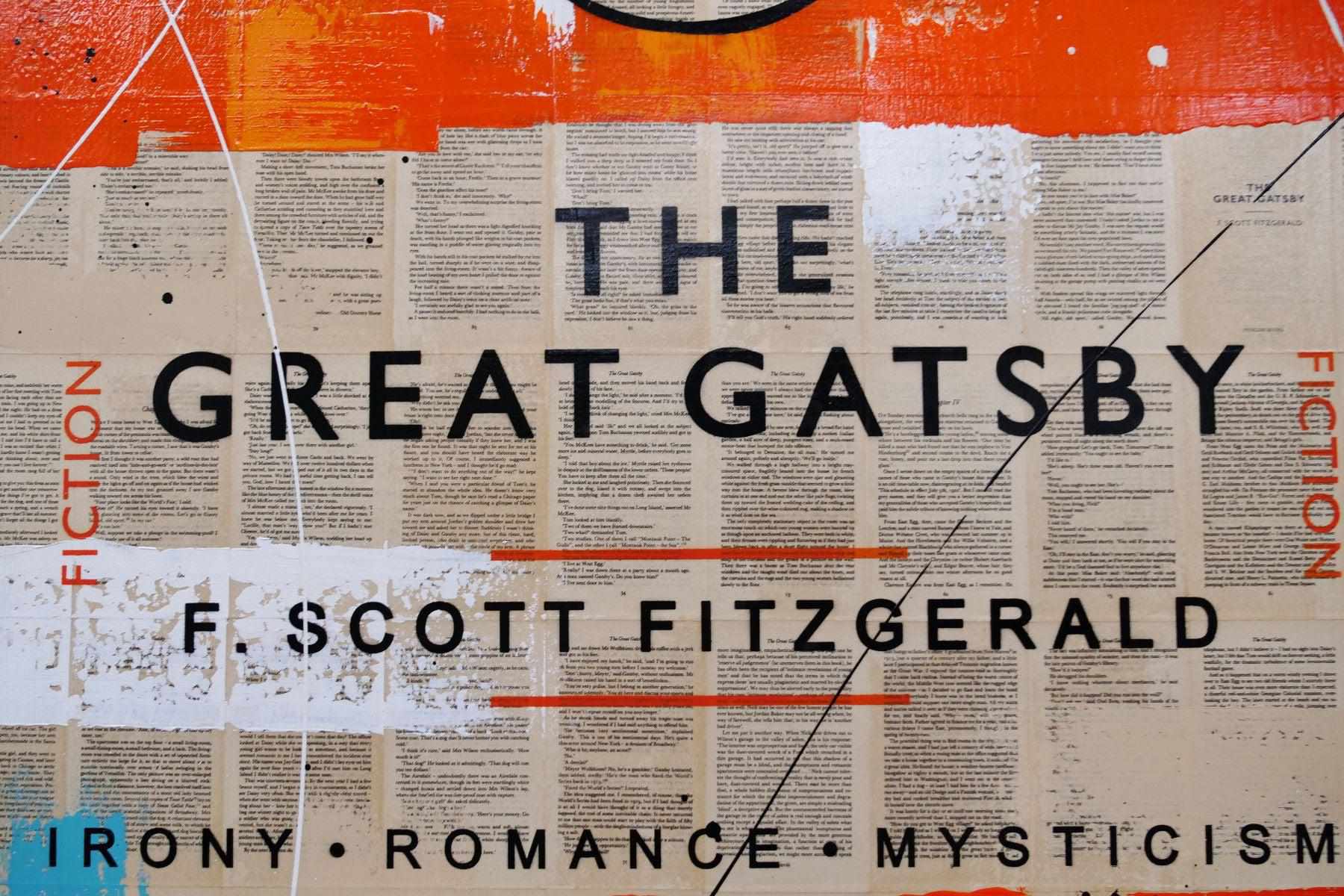 Gatsby Romance 140cm x 100cm Orange Urban Pop Book Club Painting (SOLD)