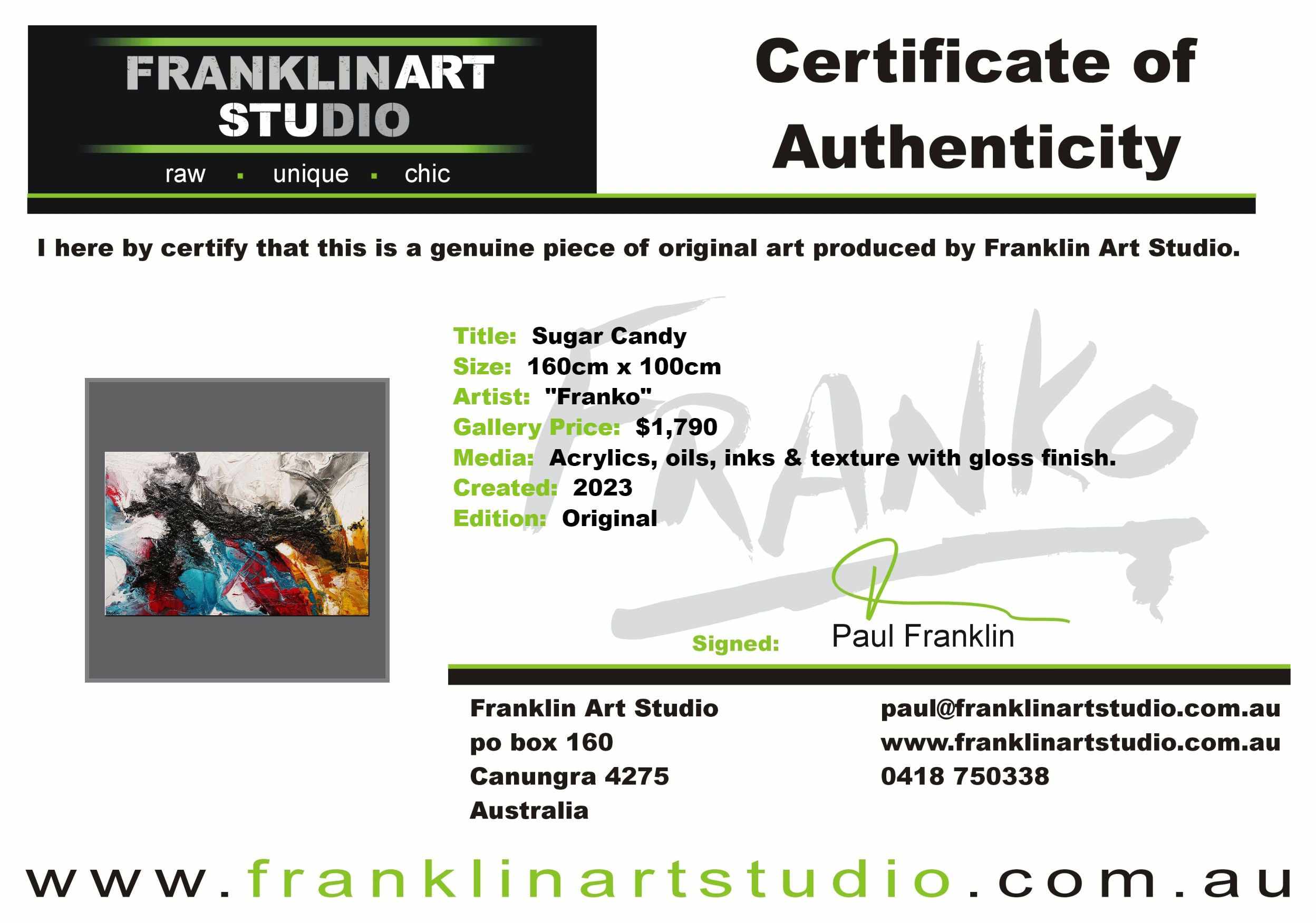 Sugar Candy 160cm x 100cm Colourful Textured Abstract Painting-Abstract-[Franko]-[Artist]-[Australia]-[Painting]-Franklin Art Studio