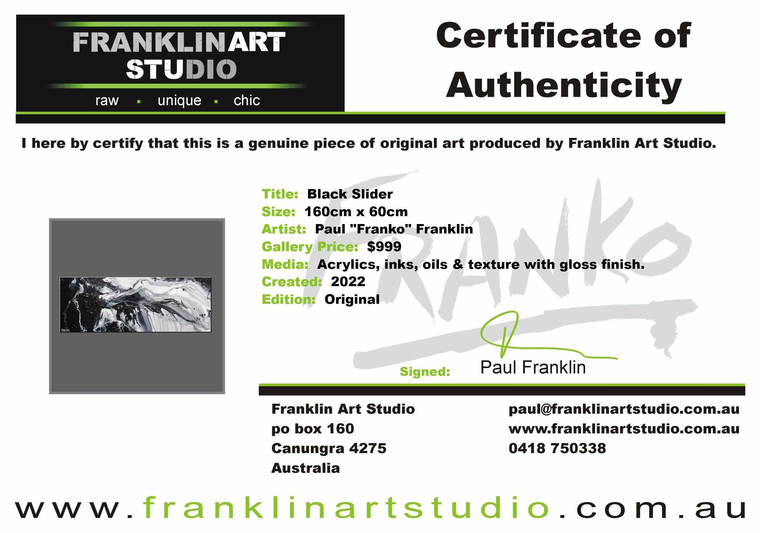 Black Slider 160cm x 60cm Black White Textured Abstract Painting (SOLD)-Abstract-[Franko]-[Artist]-[Australia]-[Painting]-Franklin Art Studio