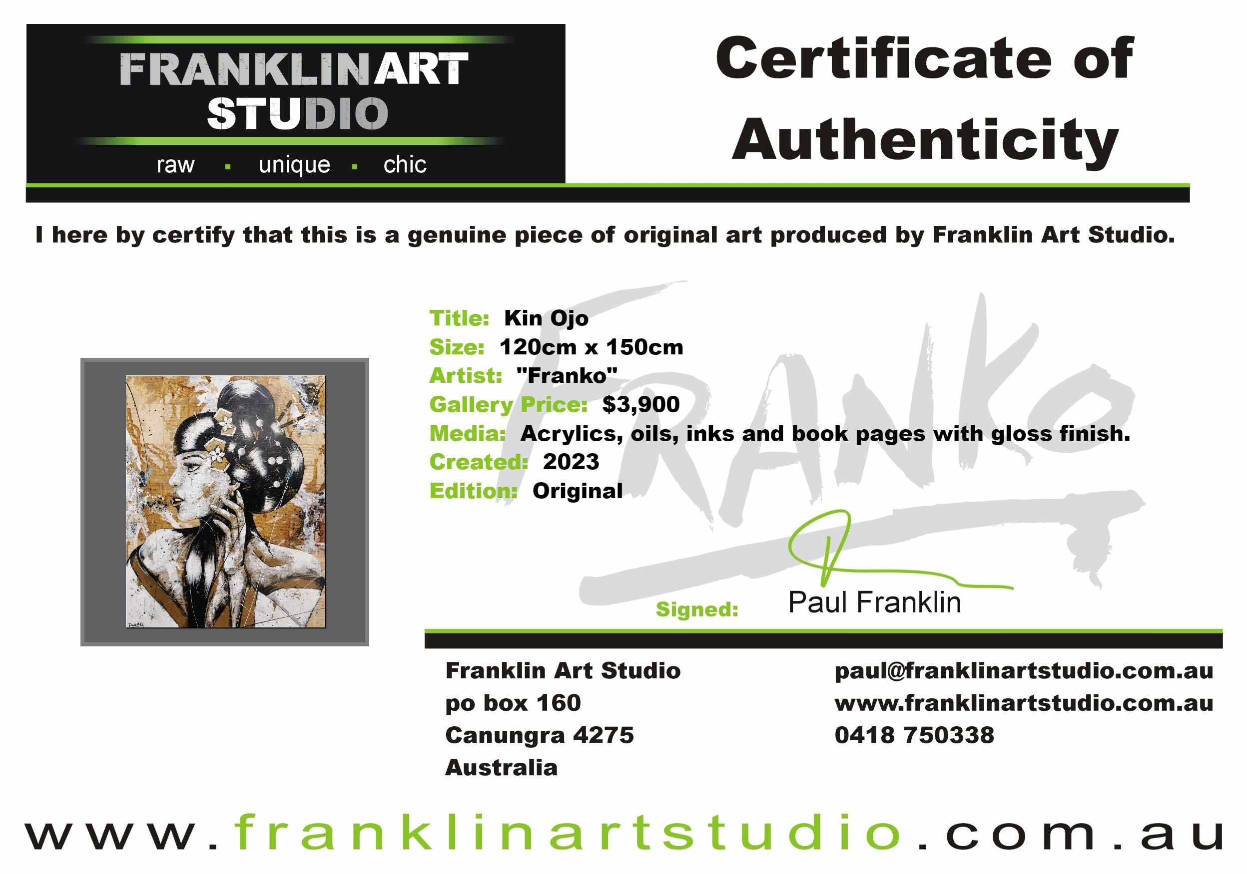 Kin Ojo 120cm x 150cm Geisha Abstract Realism Book Club Painting-book club-[Franko]-[Artist]-[Australia]-[Painting]-Franklin Art Studio