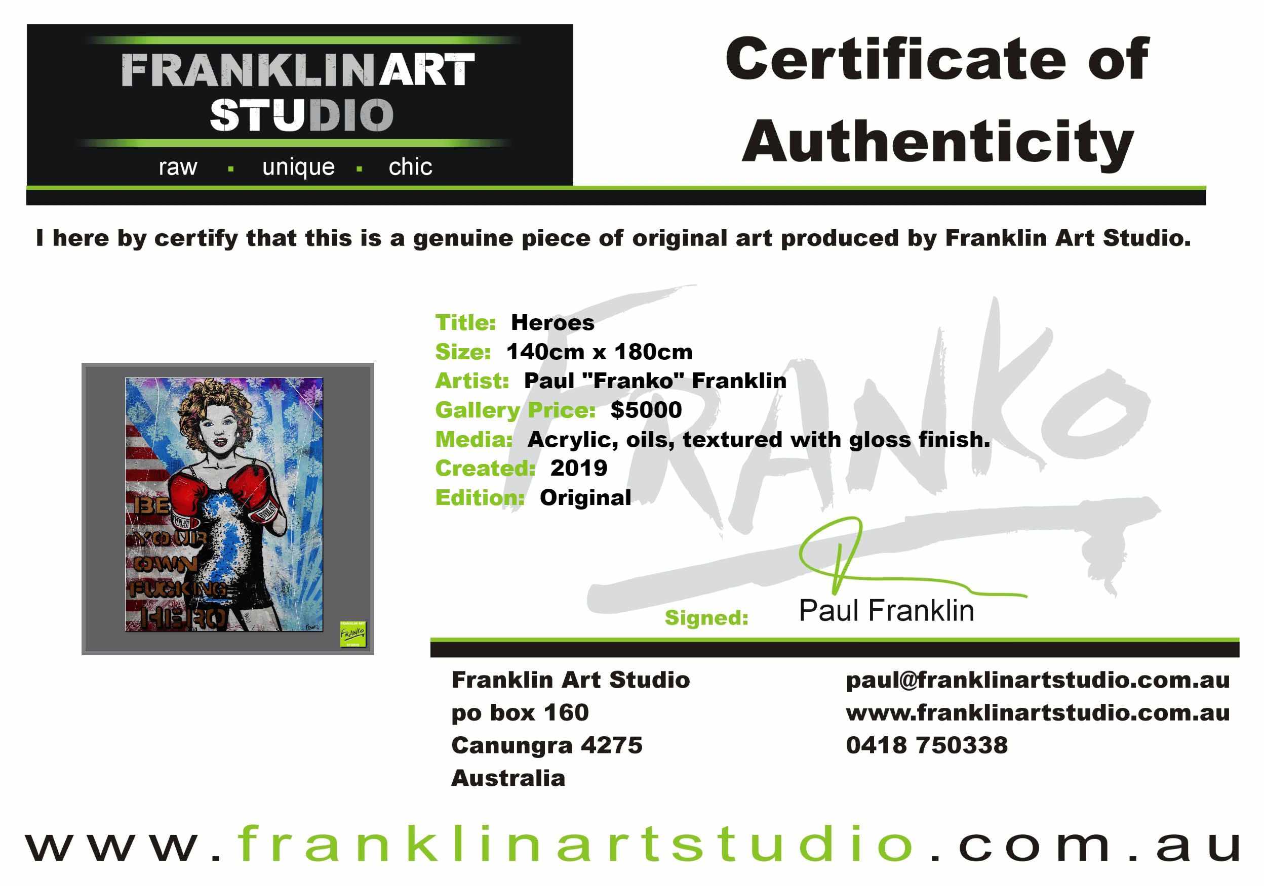 Heroes 140cm x 180cm Marilyn Monroe Boxing Textured Urban Pop Art Painting (SOLD)-urban pop-[Franko Artist]-[Gold Coast]-[Brisbane]-[Huge]-Franklin Art Studio