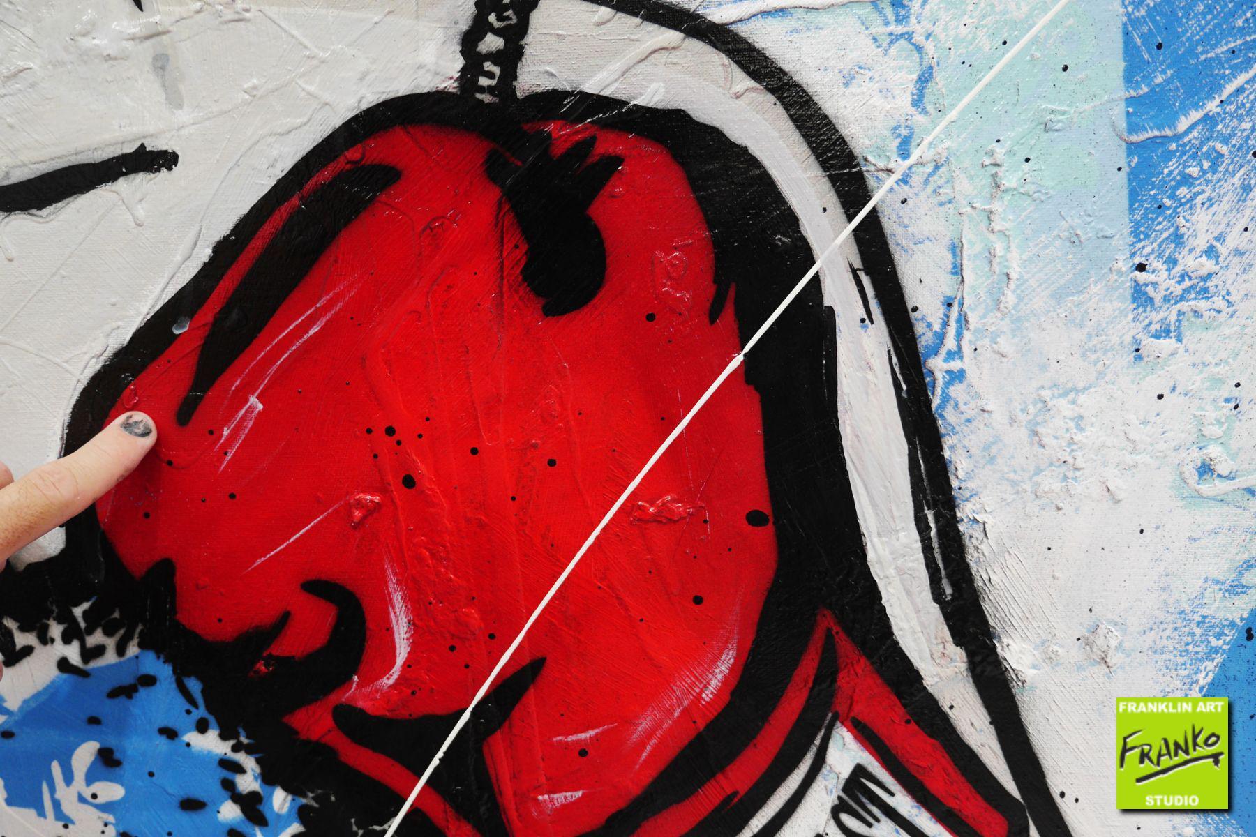Heroes 140cm x 180cm Marilyn Monroe Boxing Textured Urban Pop Art Painting (SOLD)-urban pop-Franko-[Franko]-[Australia_Art]-[Art_Lovers_Australia]-Franklin Art Studio