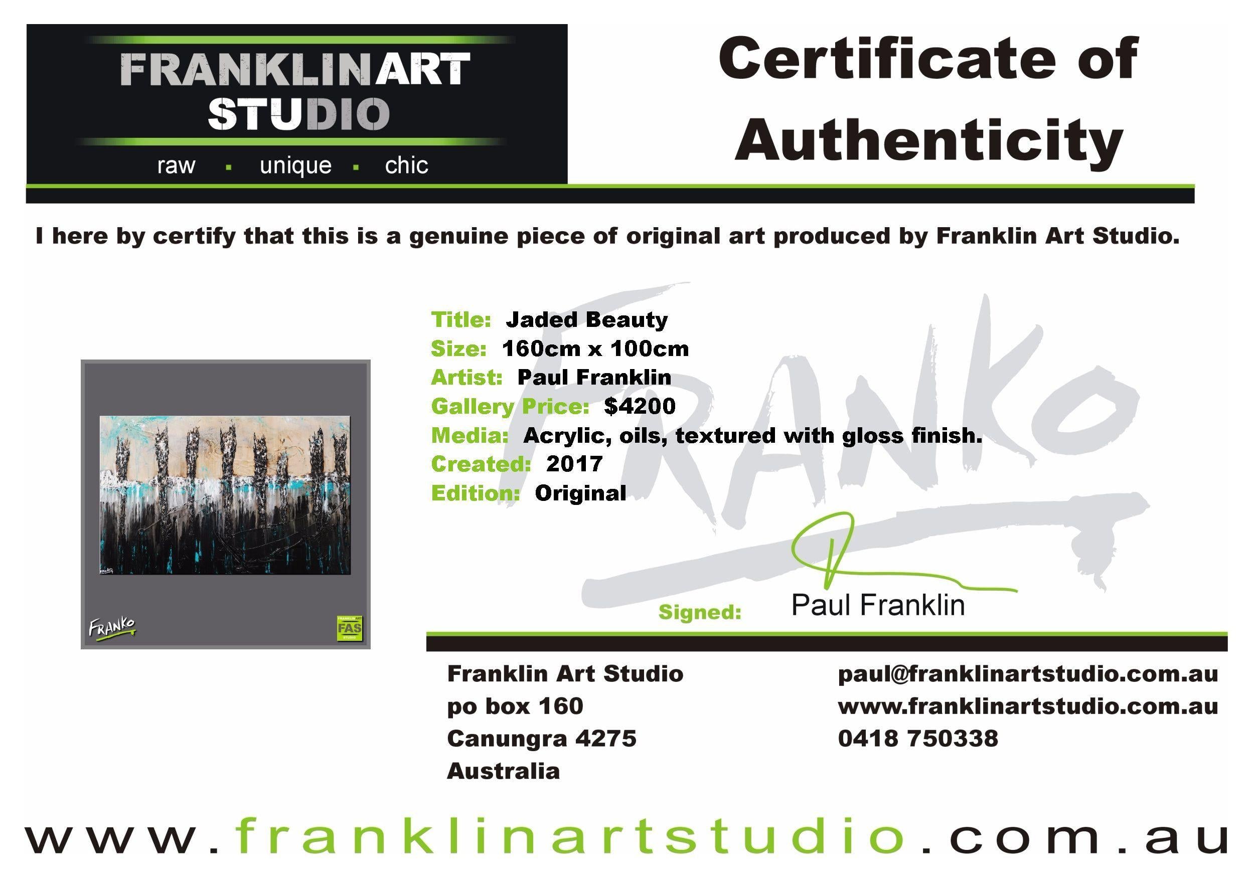 Jaded Beauty 160cm x 100cm Black Abstract Painting-abstract-[Franko Artist]-[Cheryl]-[Wendy]-[Gabriela]-Franklin Art Studio
