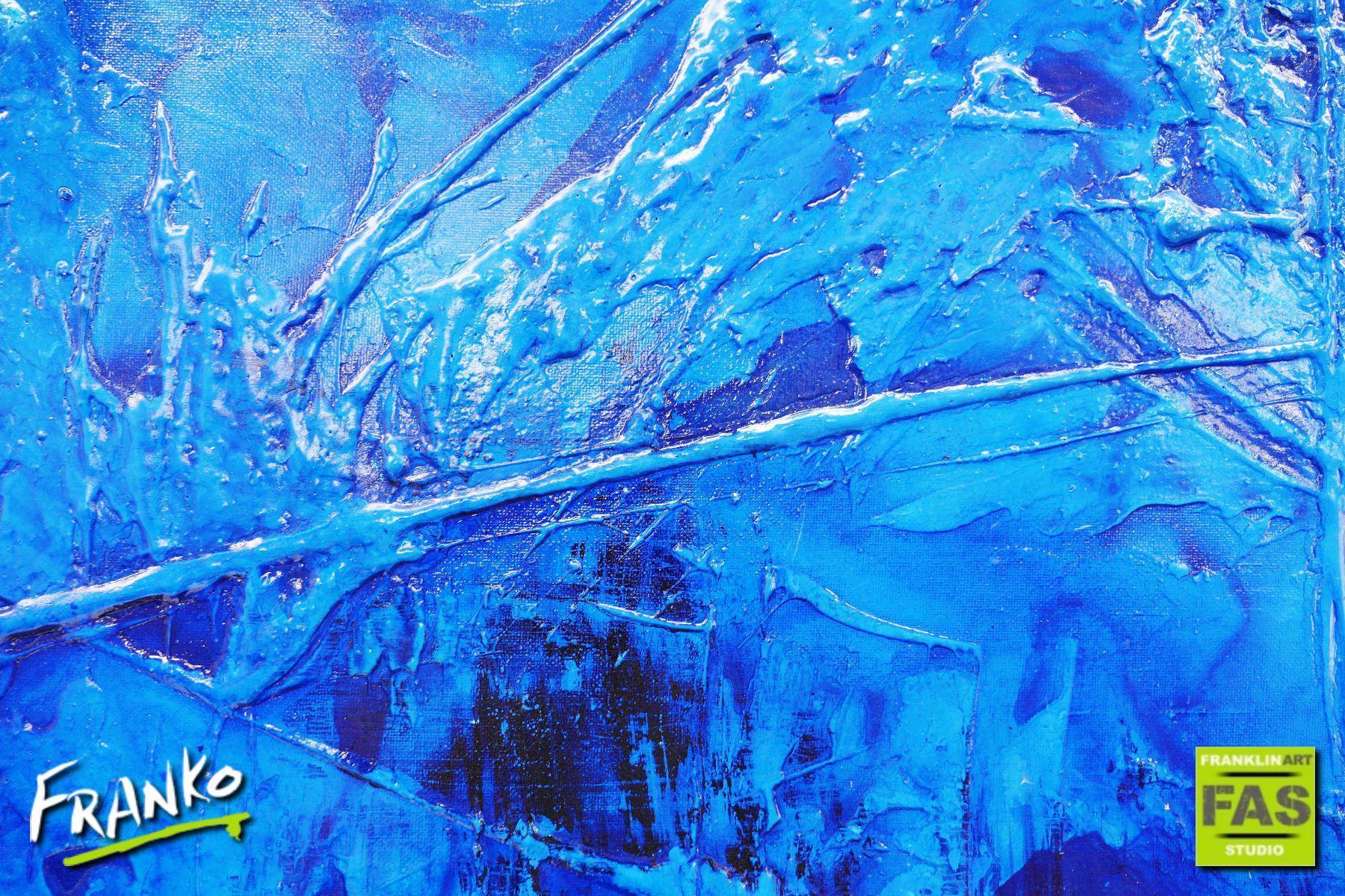 Light And Blue 160cm x 100cm Blue Abstract Painting