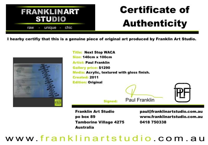 Next Stop WACA 140cm x 100cm Perth Blue Pop Art Painting-urban pop-[Franko Artist]-[Gold Coast]-[Brisbane]-[Huge]-Franklin Art Studio