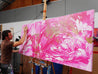 Pink Wild Thing 200cm x 80cm Pink Gold Abstract Painting (SOLD)-abstract-[Franko]-[Artist]-[Painting]-[Australia]-Franklin Art Studio