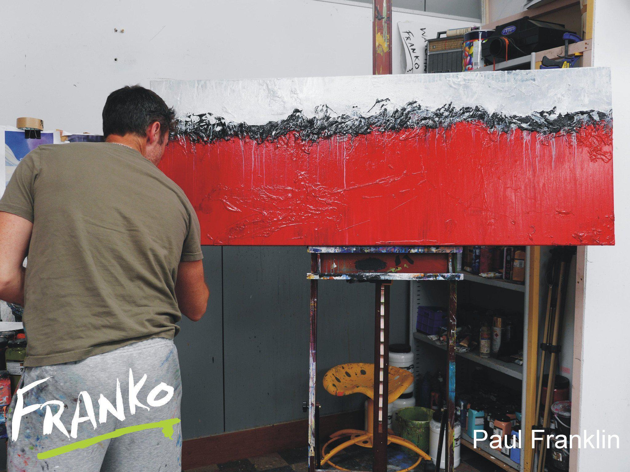 Red Heart 160cm x 60cm Red Abstract Painting-abstract-huge-commission-Art-Franko-Artist-Australian-Franklin Art Studio-gallery