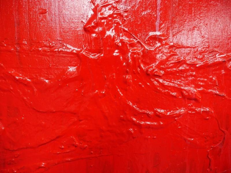 Red Heart 160cm x 60cm Red White Textured Abstract Painting