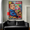 Rogue Hero Rosie 140cm x 100cm Rosie The Riveter Textured Urban Pop Art Painting (SOLD)-Urban Pop Art-Franko-[Franko]-[Australia_Art]-[Art_Lovers_Australia]-Franklin Art Studio