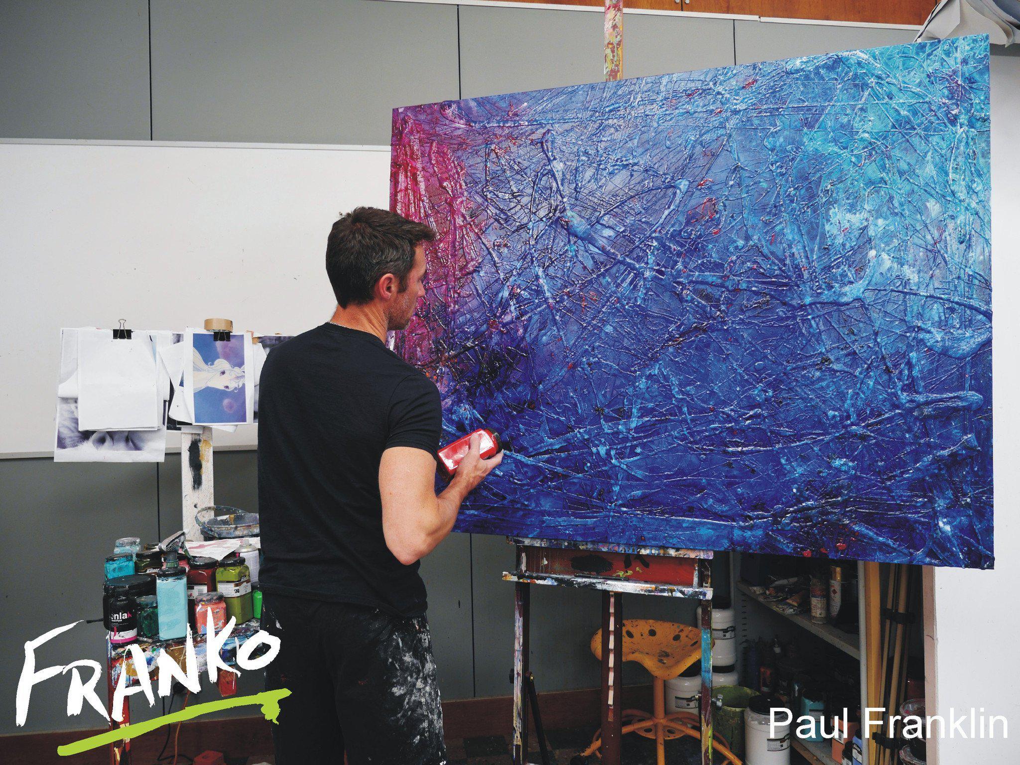 Texture Rush 120cm x 150cm Blue Abstract Painting-abstract-huge-commission-Art-Franko-Artist-Australian-Franklin Art Studio-gallery